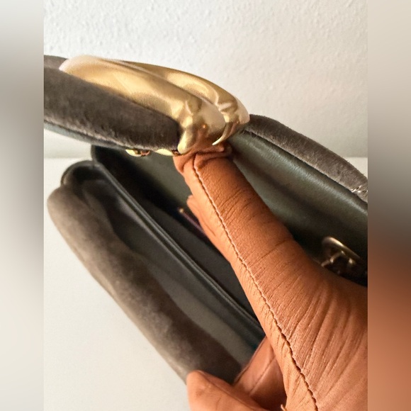 Coach Tabby 20 Quilted Suede Shoulder Bag with Gold Chain. - Picture 5 of 14